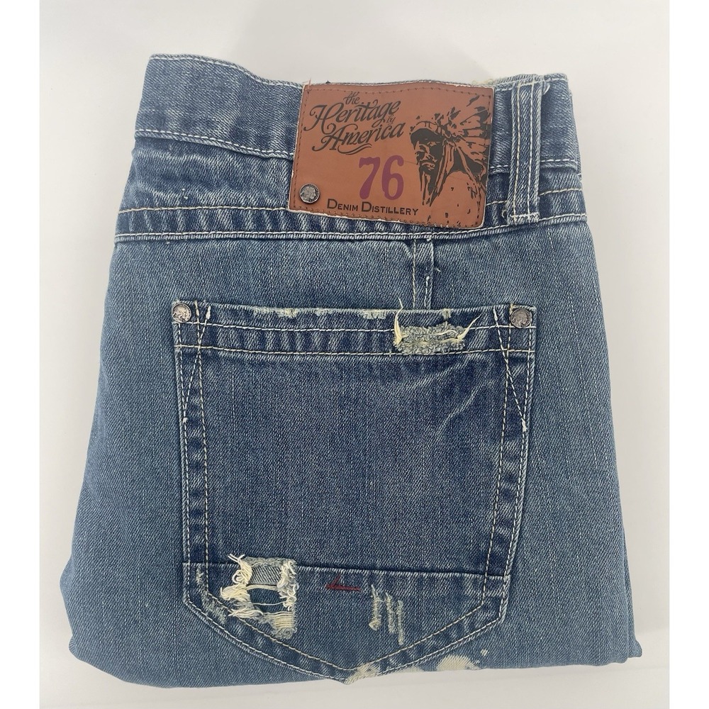The Heritage By America 1776 Distillery Jeans Men's 38x34 Patchwork Distressed